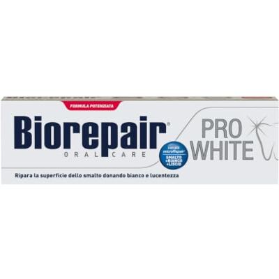 Biorepair , Pro White Zahnpasta, aufhellende Zahnpasta mit PVP-Polymer-Technologie, repariert Nagellack und Zahnstein für weiße und strahlende Zähne, ohne 75 ml Biorepair , Pro White Zahnpasta, aufhellende Zahnpasta mit PVP-Polymer-Technologie, repariert Nagellack und Zahnstein für weiße und strahlende Zähne, ohne 75 ml