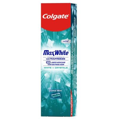 Colgate Zahnpasta Max White Kristalle + Weißeur – Technologie UltraFreeze – frischer Atem und weiße Zähne – Tube mit 75 ml Colgate Zahnpasta Max White Kristalle + Weißeur – Technologie UltraFreeze – frischer Atem und weiße Zähne – Tube mit 75 ml