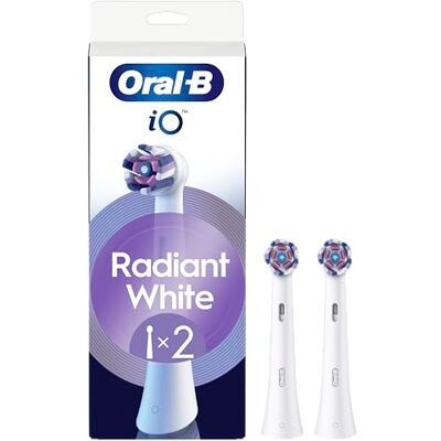 Oral-B iO Radiant White Serie, authentische runde Bürsten, Entfernung von Plaque in der Tiefe, 2 Stück Oral-B iO Radiant White Serie, authentische runde Bürsten, Entfernung von Plaque in der Tiefe, 2 Stück