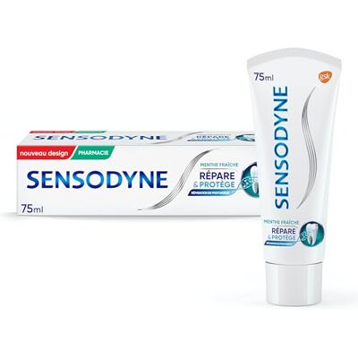 Sensodyne Zahnpasta repariert & schützt frische Minze, für empfindliche Zähne, langanhaltender Schutz gegen Zahnempfindlichkeit, 75 ml Sensodyne Zahnpasta repariert & schützt frische Minze, für empfindliche Zähne, langanhaltender Schutz gegen Zahnempfindlichkeit, 75 ml