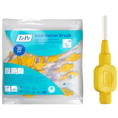 TEPE Interdental Kefe Eredeti - Fogak közötti fogkefe 20 db, Sárga TEPE Interdental Kefe Eredeti - Fogak közötti fogkefe 20 db, Sárga