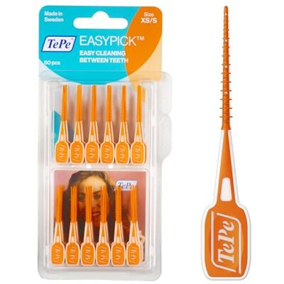 TePe EasyPick Dental Picks, Orange, Größe XS-S, 60 Stk. TePe EasyPick Dental Picks, Orange, Größe XS-S, 60 Stk.