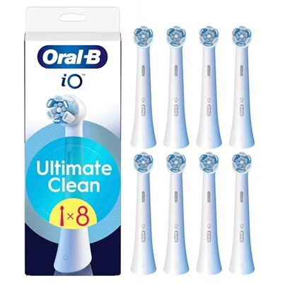Oral-B Ultimate Clean Ersatzbürsten, Weiß, gründliche Bürste, Entfernung von Zahnbelag, runde Bürste für elektrische Zahnbürsten, Oral B iO, 8 Stück Oral-B Ultimate Clean Ersatzbürsten, Weiß, gründliche Bürste, Entfernung von Zahnbelag, runde Bürste für elektrische Zahnbürsten, Oral B iO, 8 Stück