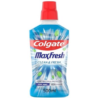 Colgate Max Fresh Clean & Fresh Mundwasser Ohne Alkohol Lang anhaltende Frische für den Atem Die 500ml Flasche Colgate Max Fresh Clean & Fresh Mundwasser Ohne Alkohol Lang anhaltende Frische für den Atem Die 500ml Flasche