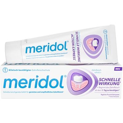 Meridol Zahnpasta Schnelle Wirkung, bei gereiztem Zahnfleisch, 75 ml Meridol Zahnpasta Schnelle Wirkung, bei gereiztem Zahnfleisch, 75 ml