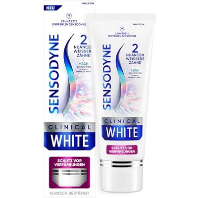 Sensodyne Clinical White Zahnpasta, 75ml, 2 Nuancen weißere Zähne Sensodyne Clinical White Zahnpasta, 75ml, 2 Nuancen weißere Zähne