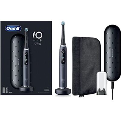 Oral-B iO Serie 9 Elektrische Bürste mit Magnettechnologie iO, Sonderedition, 1 Elektrische Bürsten-Spitze, 1 Reiseetui mit Ladefunktion, 1 Kosmetiktasche, Schwarz Oral-B iO Serie 9 Elektrische Bürste mit Magnettechnologie iO, Sonderedition, 1 Elektrische Bürsten-Spitze, 1 Reiseetui mit Ladefunktion, 1 Kosmetiktasche, Schwarz