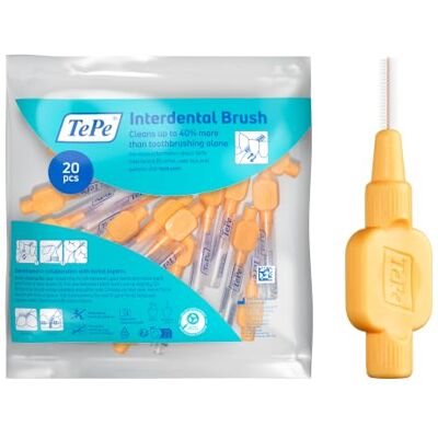 TePe Interdentalbürste, Extra Soft, Orange, 0,45 mm/ISO-Größe 1, 20 Stk. TePe Interdentalbürste, Extra Soft, Orange, 0,45 mm/ISO-Größe 1, 20 Stk.