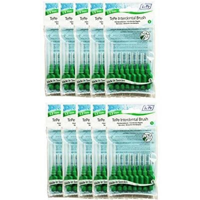 TePe InterDental Bürsten, Grün, 10 Packungen (80 Bürsten) TePe InterDental Bürsten, Grün, 10 Packungen (80 Bürsten)
