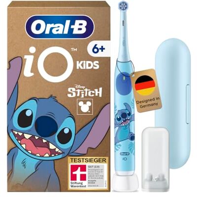 Oral-B iO Kids 6 Plus Disney Stitch Elektrische Zahnbürste für Kinder, Blau Kinderzahnbürste Elektrisch ab 6 Jahren mit 1 Aufsteckbürste, Inkl. Reise-Etui, TESTSIEGER (2,0) bei STIFTUNG WARENTEST Oral-B iO Kids 6 Plus Disney Stitch Elektrische Zahnbürste für Kinder, Blau Kinderzahnbürste Elektrisch ab 6 Jahren mit 1 Aufsteckbürste, Inkl. Reise-Etui, TESTSIEGER (2,0) bei STIFTUNG WARENTEST