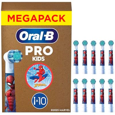 Oral-B Aufsteckbürsten Pro Kids 3+ Marvel Spiderman, Weiß, 10 Stück Original Zahnbürstenaufsatz für Elektrische Zahnbürste Kinder ab 3 Jahren, Zahnbürstenköpfe, Extra Weiche Borsten Oral-B Aufsteckbürsten Pro Kids 3+ Marvel Spiderman, Weiß, 10 Stück Original Zahnbürstenaufsatz für Elektrische Zahnbürste Kinder ab 3 Jahren, Zahnbürstenköpfe, Extra Weiche Borsten