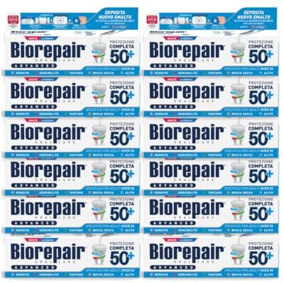Biorepair , Advanced Zahnpasta Vollschutz 50+, 12 x 75 ml Zahnpasta für Erwachsene über 50, mit MicroRepair, Probiotika und antioxidativen Extrakten, ohne Fluorid Biorepair , Advanced Zahnpasta Vollschutz 50+, 12 x 75 ml Zahnpasta für Erwachsene über 50, mit MicroRepair, Probiotika und antioxidativen Extrakten, ohne Fluorid