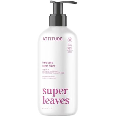 ATTITUDE Liquid Hand Soap, EWG Verified, Plant and Mineral-Based, Vegan Personal Care Products, White Tea Leaves, 473 mL ATTITUDE Liquid Hand Soap, EWG Verified, Plant and Mineral-Based, Vegan Personal Care Products, White Tea Leaves, 473 mL
