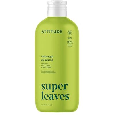 ATTITUDE Body Wash, EWG Verified Shower Gel, Dermatologically Tested, Plant and Mineral-Based, Vegan Personal Care Products, Olive Leaves, 473 mL ATTITUDE Body Wash, EWG Verified Shower Gel, Dermatologically Tested, Plant and Mineral-Based, Vegan Personal Care Products, Olive Leaves, 473 mL