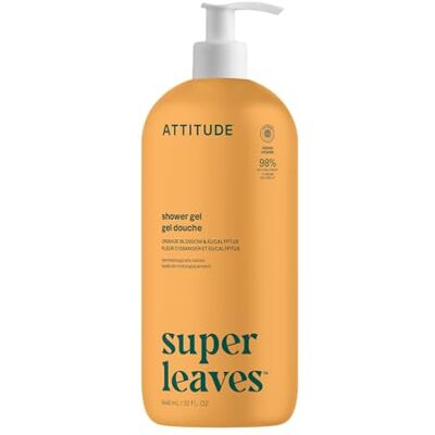 ATTITUDE Body Wash, EWG Verified Shower Gel, Dermatologically Tested, Plant and Mineral-Based, Vegan Personal Care Products, Orange Leaves, 946 mL ATTITUDE Body Wash, EWG Verified Shower Gel, Dermatologically Tested, Plant and Mineral-Based, Vegan Personal Care Products, Orange Leaves, 946 mL