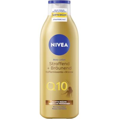NIVEA Body Lotion Q10 Straffend + Bräunend (250 ml), Body Milk für straffere Haut & verbesserte Elastizität in 7 Tagen, Körpercreme mit Q10 für eine natürliche Bräune NIVEA Body Lotion Q10 Straffend + Bräunend (250 ml), Body Milk für straffere Haut & verbesserte Elastizität in 7 Tagen, Körpercreme mit Q10 für eine natürliche Bräune