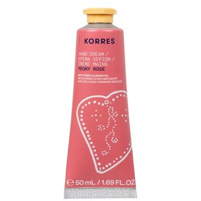 KORRES PEONY ROSE Handcreme, Pflege mit Süßmandelöl, 50 ml zarter Pfingstrosen- & Rosenduft, silikon- & parabenfrei, schnell einziehend, für samtweiche Hände & gepflegte Nagelhaut KORRES PEONY ROSE Handcreme, Pflege mit Süßmandelöl, 50 ml zarter Pfingstrosen- & Rosenduft, silikon- & parabenfrei, schnell einziehend, für samtweiche Hände & gepflegte Nagelhaut