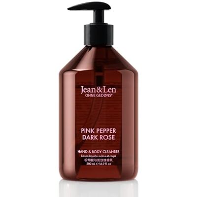 Jean & Len Hand & Body Cleanser Pink Pepper & Dark Rose, vegan, 500 ml Jean & Len Hand & Body Cleanser Pink Pepper & Dark Rose, vegan, 500 ml