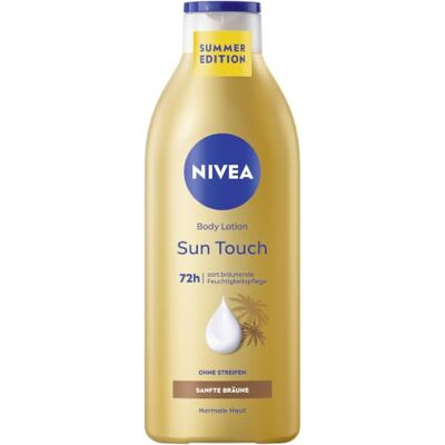 NIVEA Body Lotion Sun Touch, Pflegelotion mit sanftem Bräunungseffekt ohne Streifen, feuchtigkeitsspendende Körpercreme mit Ginkgo-Extrakt und Traubenkernöl (400 ml) NIVEA Body Lotion Sun Touch, Pflegelotion mit sanftem Bräunungseffekt ohne Streifen, feuchtigkeitsspendende Körpercreme mit Ginkgo-Extrakt und Traubenkernöl (400 ml)