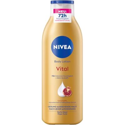 NIVEA Body Lotion Vital, nährende Körpercreme für reife Haut mit Granatapfel, Macadamiaöl & Tiefenpflege Serum, Hautcreme für 72h intensive Feuchtigkeit (250 ml) NIVEA Body Lotion Vital, nährende Körpercreme für reife Haut mit Granatapfel, Macadamiaöl & Tiefenpflege Serum, Hautcreme für 72h intensive Feuchtigkeit (250 ml)