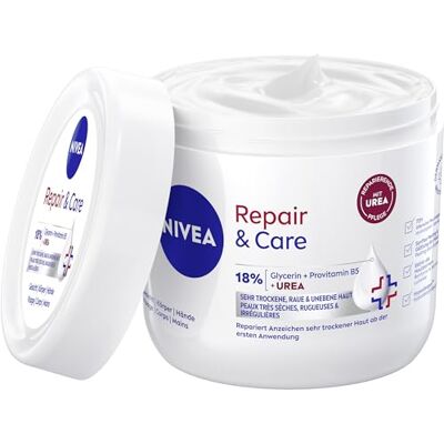 NIVEA Repair & Care Creme Glycerin + Urea (400 ml), intensiv pflegende Creme für 72h Feuchtigkeit, schnell einziehende Urea Creme für sehr trockene, raue & unebene Haut NIVEA Repair & Care Creme Glycerin + Urea (400 ml), intensiv pflegende Creme für 72h Feuchtigkeit, schnell einziehende Urea Creme für sehr trockene, raue & unebene Haut