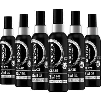 Syoss 3in1 Glaze Primer (6x150 ml), pflegendes Styling Spray bereitet das Haar auf das Styling vor, reduziert Frizz und bietet Hitzeschutz bis 230 °C Syoss 3in1 Glaze Primer (6x150 ml), pflegendes Styling Spray bereitet das Haar auf das Styling vor, reduziert Frizz und bietet Hitzeschutz bis 230 °C