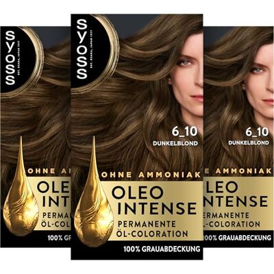 Syoss Oleo Intense Öl-Coloration 6-10 Dunkelblond (130 ml), Haarfarbe Syoss Oleo Intense Öl-Coloration 6-10 Dunkelblond (130 ml), Haarfarbe
