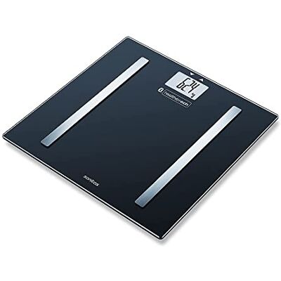 Beurer Sanitas SBF 72 Bluetooth Diagnosewaage, Ermittlung von Körpergewicht, -fett, -wasser, Muskelanteil, Knochenmasse, Kalorienanzeige, BMI, App zur Langzeitbetrachtung Beurer Sanitas SBF 72 Bluetooth Diagnosewaage, Ermittlung von Körpergewicht, -fett, -wasser, Muskelanteil, Knochenmasse, Kalorienanzeige, BMI, App zur Langzeitbetrachtung