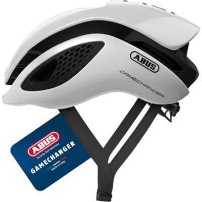 ABUS Unisex Fahrradhelm, Weiß (Polar White), L (59-62 cm) Fahrradhelm mit aerodynamischen Gurtbändern, kühlendes Luftstrom-System, Brillenhalterung, Verstellsystem, Zopf-Öffnung ABUS Unisex Fahrradhelm, Weiß (Polar White), L (59-62 cm) Fahrradhelm mit aerodynamischen Gurtbändern, kühlendes Luftstrom-System, Brillenhalterung, Verstellsystem, Zopf-Öffnung