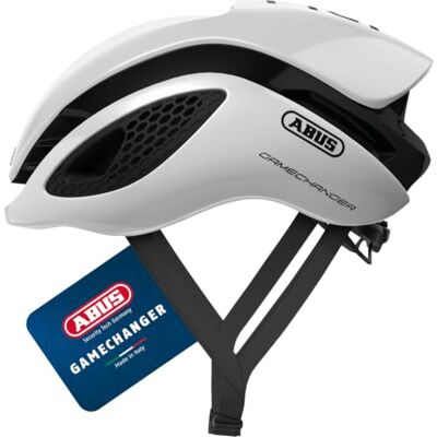 ABUS 77601 Fahrradhelm, Weiß (Polar White), M (52-58 cm) Fahrradhelm mit aerodynamischen Gurtbändern, kühlendes Luftstrom-System, Brillenhalterung, Verstellsystem, Zopf-Öffnung ABUS 77601 Fahrradhelm, Weiß (Polar White), M (52-58 cm) Fahrradhelm mit aerodynamischen Gurtbändern, kühlendes Luftstrom-System, Brillenhalterung, Verstellsystem, Zopf-Öffnung