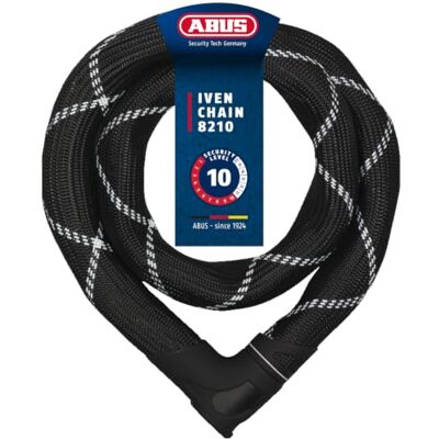 ABUS Kettenschloss Iven Chain 8210 – Fahrradschloss aus gehärtetem Stahl – mit Kunstfaserummantelung – -Sicherheitslevel 10 ABUS Kettenschloss Iven Chain 8210 – Fahrradschloss aus gehärtetem Stahl – mit Kunstfaserummantelung – -Sicherheitslevel 10