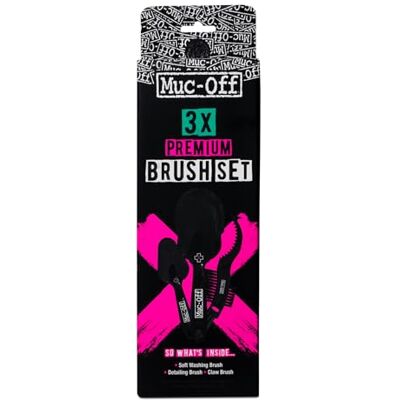 Muc-Off Premium Bürstenset 3 Reinigungsbürsten für Fahrrad und Mountainbike mit Langlebigen Nylon Borsten und Ergonomischen Gummigriffen für Sanfteren Kontakt mit Material – Fahrrad Reinigungsset Muc-Off Premium Bürstenset 3 Reinigungsbürsten für Fahrrad und Mountainbike mit Langlebigen Nylon Borsten und Ergonomischen Gummigriffen für Sanfteren Kontakt mit Material – Fahrrad Reinigungsset