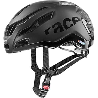 uvex Race 9 Fahrradhelm, All Black matt, 57-60 cm waschbare Polster optimale Belüftung uvex Race 9 Fahrradhelm, All Black matt, 57-60 cm waschbare Polster optimale Belüftung