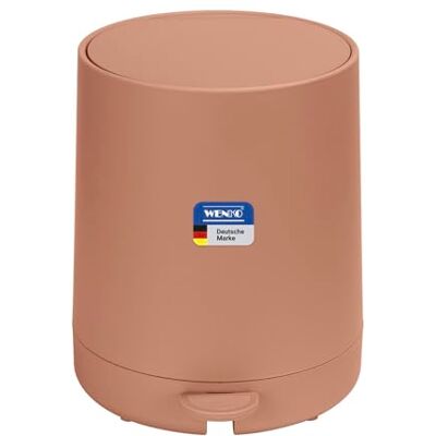 WENKO Kosmetik Treteimer Mod. Fablo aus Kunststoff, Soft-Touch-Beschichtung, Bad-Mülleimer 5 L, Abfalleimer mit Easy-Close Absenkautomatik und Einsatzbehälter, für Bad, Küche oder Büro, braun matt WENKO Kosmetik Treteimer Mod. Fablo aus Kunststoff, Soft-Touch-Beschichtung, Bad-Mülleimer 5 L, Abfalleimer mit Easy-Close Absenkautomatik und Einsatzbehälter, für Bad, Küche oder Büro, braun matt