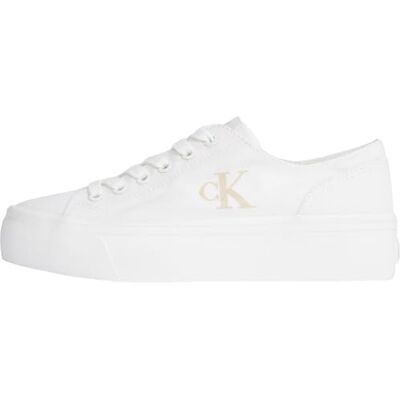 Calvin Damen Vulcanized Sneaker Flatform Low Top, Weiß (Triple Bright White), 40 Calvin Damen Vulcanized Sneaker Flatform Low Top, Weiß (Triple Bright White), 40