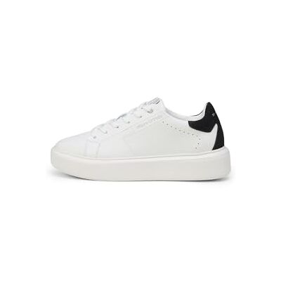 Marc O'Polo Marc OߴPolo Damen Sneaker flach aus Leder Low Top, Weiß (Offwhite Black), 40 Marc O'Polo Marc OߴPolo Damen Sneaker flach aus Leder Low Top, Weiß (Offwhite Black), 40