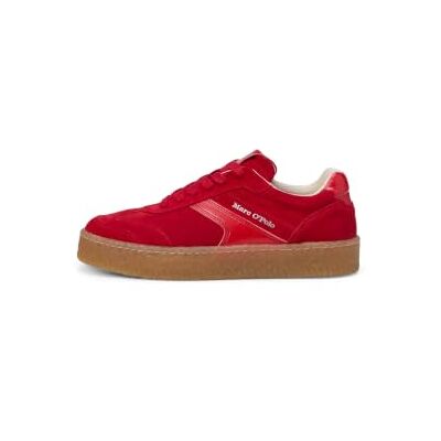 Marc O'Polo Marc OߴPolo Damen Sneaker flach aus Veloursleder mit Gummilaufsohle, Rot (Shiny Red), 38 Marc O'Polo Marc OߴPolo Damen Sneaker flach aus Veloursleder mit Gummilaufsohle, Rot (Shiny Red), 38