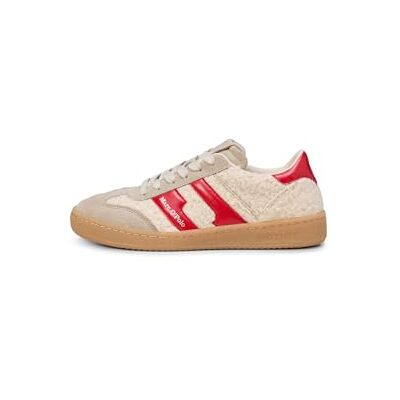 Marc O'Polo Marc OߴPolo Damen Sneaker flach mit Teddyfell im Retro-Stil, Rot (Natural Red), 36 Marc O'Polo Marc OߴPolo Damen Sneaker flach mit Teddyfell im Retro-Stil, Rot (Natural Red), 36