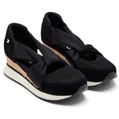 GIOSEPPO Darlington Sneaker, offen, Leder und Raphia, Schwarz, 41 EU GIOSEPPO Darlington Sneaker, offen, Leder und Raphia, Schwarz, 41 EU