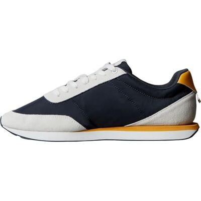 Calvin Herren Runner Sneaker Retro Mix mit Logo, Mehrfarbig (Vaporous White/Casual Blue/Cooling), 42 Calvin Herren Runner Sneaker Retro Mix mit Logo, Mehrfarbig (Vaporous White/Casual Blue/Cooling), 42