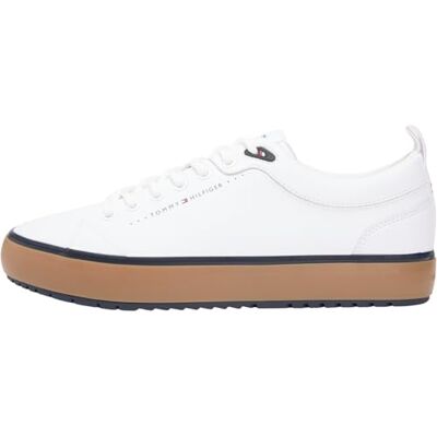 Tommy Hilfiger Herren Low Top Sneaker Harlem Core Cleat zum Schnüren, Weiß (White), 40 Tommy Hilfiger Herren Low Top Sneaker Harlem Core Cleat zum Schnüren, Weiß (White), 40