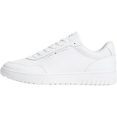 Tommy Hilfiger Herren Th Basket Core Leather Fm0fm05927Low Top, White, 47 EU Tommy Hilfiger Herren Th Basket Core Leather Fm0fm05927Low Top, White, 47 EU