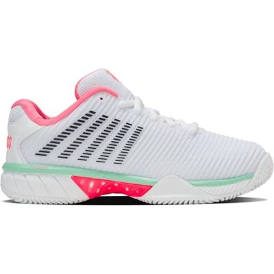 K-Swiss Damen Hypercourt Express 2 Clay Tennis Shoe, White Neon Pastel Pink Black, 39.5 EU K-Swiss Damen Hypercourt Express 2 Clay Tennis Shoe, White Neon Pastel Pink Black, 39.5 EU