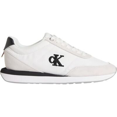Calvin Damen Runner Sneaker Retro Lace Up Low Top, Weiß (Bright White/Black), 38 Calvin Damen Runner Sneaker Retro Lace Up Low Top, Weiß (Bright White/Black), 38