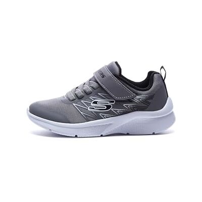Skechers Jungen Microspec Texlor Trainer, Gray Textile/ Black Textile & Trim, 28.5 EU Skechers Jungen Microspec Texlor Trainer, Gray Textile/ Black Textile & Trim, 28.5 EU