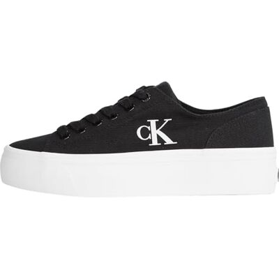 Calvin Damen Vulcanized Sneaker Flatform Low Top, Schwarz (Black/Bright White), 37 Calvin Damen Vulcanized Sneaker Flatform Low Top, Schwarz (Black/Bright White), 37