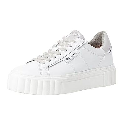 Tamaris Damen Sneaker bequem; White Leather, EU 36 Tamaris Damen Sneaker bequem; White Leather, EU 36