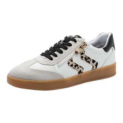MARCO TOZZI Damen Sneaker weiches Feel Me Wechselfußbett weiches Innenfutter Vegan Modern, weiß (White/Leo), 36 EU MARCO TOZZI Damen Sneaker weiches Feel Me Wechselfußbett weiches Innenfutter Vegan Modern, weiß (White/Leo), 36 EU