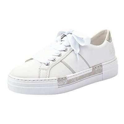 Rieker Frühjahr/Sommer, Damen Sneaker, Weiß (Weiss/Fog-Silver/ 81 40 EU (6.5 UK) Rieker Frühjahr/Sommer, Damen Sneaker, Weiß (Weiss/Fog-Silver/ 81 40 EU (6.5 UK)