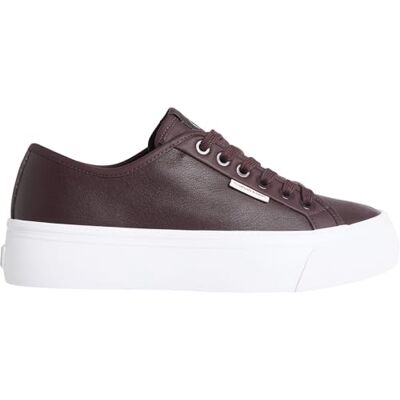 Calvin Damen Vulcanized Sneaker Lace Up Low Top, Rot (Bordeaux), 36 Calvin Damen Vulcanized Sneaker Lace Up Low Top, Rot (Bordeaux), 36